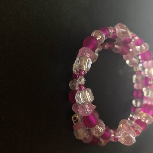 Handmade Breast Cancer Awareness Coil Bracelet - Picture 3 of 3